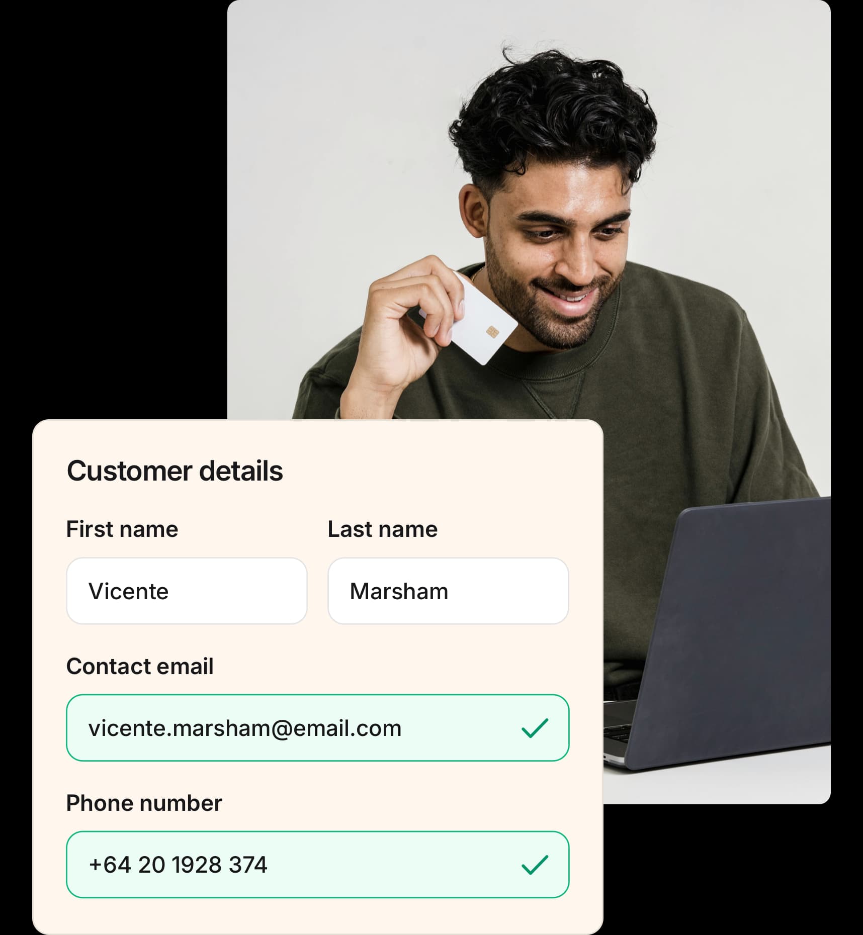 example of verified address and data at checkout 