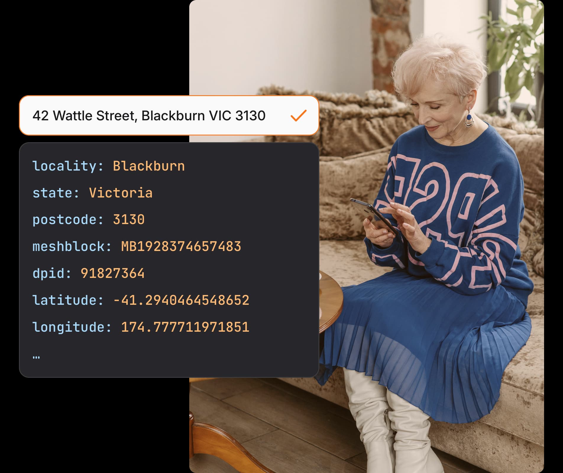 utilities address verification lookup showing address metadata